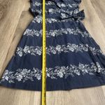 Tommy Hilfiger Women's Medium Floral Navy Wrap Dress Cotton Cottage Modest Photo 4