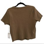 Good American NWT Rib Knit Baby Tee Shirt Sepia Brown Size XL NEW Photo 3