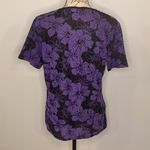 Vintage Kivenst stretch slinky floral rhinestone dressy top L Black Size L Photo 3