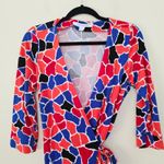 Diane Von Furstenberg  New Julian Two Wrap Dress Giraffe Spots Multi Print Size 8 Photo 4