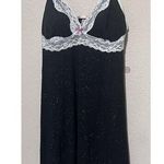 Victoria's Secret New  Babydoll Short Nightgown Sz M Black Glitter Sparkle Lace Photo 0