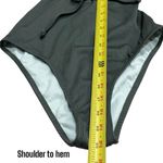 Cupshe NEW Ribbed Sage Green V-Neck Lacey Vacation One Piece Swimsuit Size S Photo 8