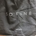 Mejuri  So Fine Canvas Tote Bag Medium Sized Black Graphic Print Photo 3