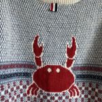 Thom Browne Crab Toy Icon Tweed V Neck Pullover White Photo 4