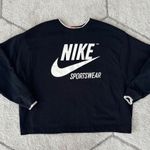 Nike Vintage Oversized Sportswear Black/White Crewneck Sweatshirt Iconic Swoosh Photo 0