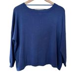 Cable & Gauge Women’s New blue long sleeve wide neck soft knit sweater size xl Photo 3