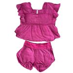 Anthropologie  Daily Practice Women’s Gauzy Hot Pink Top Shorts Lounge Set XS Photo 13