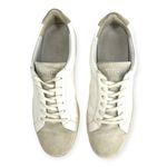 Vince . | Women's Sz 7 | Janna White Leather Gray Suede Low Top Lace Up Sneaker Photo 8