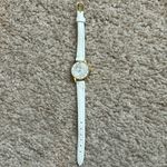 Prelude De‎ Lux women’s vintage dainty white/gold adjustable leather watch White Photo 2