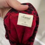 Soma  Red Cheetah Animal Print Button Down Shirt Small Photo 1