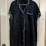 Jones New York  Satin Nightgown Women’s dark blue  Silky Robe Set Photo 3
