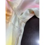 JAAF Organic Silk Mini Dress Aura Light Print V Neck Mini Dress Long Sleeve Pink Size L Photo 12