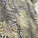 Notations  1X Plus Animal Print Purple Colorful Buttoned Top Collared Funky Retro Photo 2