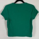 Maeve  Lacrosse Embroidered V-neck Cropped Tee in Kelly Green‎ Size Small Photo 9