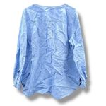 Talbots ‎ Linen Pintuck Popover Shirt Blue Cross Dyed Women's Size XL Long Sleeve Photo 2