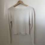 Bongo  Cardigan Cropped Button Cream Long Sleeve Preppy Grunge Sweater Top Lg Photo 1