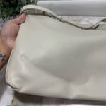 Massimo Dutti NWT  Nappa Leather‎ Bag With Double Strap In Cream Photo 6