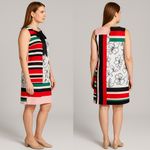 Slny New! floral print tie neck color block sleeveless dress, women's size 12 Photo 2