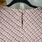 VICI Collection Purple Brown Houndstooth Print Blouse Large Photo 4