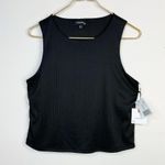 Originality High Neck Double Layer Rib Tank Ribbed Jersey Cropped Top XL New Black Photo 1