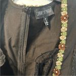 Current/Elliott NWOT Black Lace Dress with Green Accents Myths and Legends Photo 3