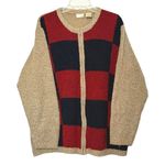 Bobbie Brooks Women Sweater 22W Color Block Full Zip Acrylic Tan Photo 0