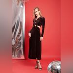 ALC Frank A.L.C Maeve Women's Draped Velvet‎ Dress With Cut Out Details in Brown Java 12 Photo 1