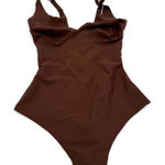 SKIMS  Brown Cocoa Core Sculpt Thong Bodysuit Size Medium NEW Photo 0