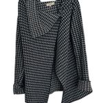 A. IDA Italy Waterfall Sweater Cape Size Small Navy Grey Wool Blend Blue Photo 0