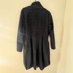 NWT Samuel Dong black navy cheetah print collared long sleeve coat dress Size M Size M Photo 2