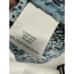 Jaclyn Smith Collection Top Women LARGE Blue Snakeskin Print Button Down Photo 6