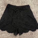 7 For All Mankind Black Eyelet Paperbag Shorts Photo 1