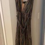 Metallic Tie waist Gown Black Size M Photo 1
