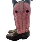 Pink & Brown Leather Western Cowboy Boots Women’s Size 5 Photo 1