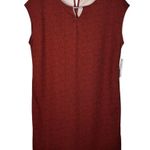 Apt. 9  Red Orange Black Dot Print Cutout Neckline Sleeveless Dress NWT Career M Photo 0