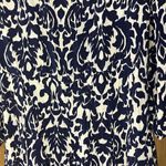 ZARA  White and Blue Sheath Dress 3/4 Sleeve Crew Neck Photo 8