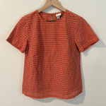 A New Day  Terracotta Orange Cotton Eyelet Short Sleeve Keyhole Boxy‎ Top Size XS Photo 0