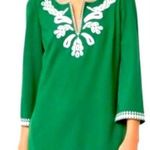 Tuckernuck Miguelina Embroidered Tunic Dress green fall preppy xs $255 casual Photo 0