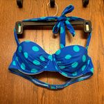 Delia's Polka dot royal blue and turquoise bikini top size large Delia’s Photo 0