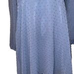 Women’s Babydoll Sheer Long Sleeve Dress Dusty Blue Size Small Photo 1