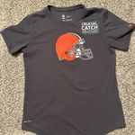 Nike CLEVELAND BROWNS Womens T-Shirt Crucial Catch Intercept Cancer size small Photo 0