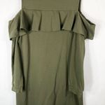 Torrid Plus Size 2X Olive Green Ruffled Knit Sweatshirt Dress Cold Shoulder 914 Photo 8