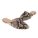 Madewell NWT Leather Snakeskin Embossed Flat Mules Shoes Size 6.5 Photo 1