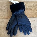 UGG  Fur Trim Gloves in Black Photo 0