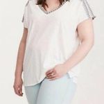 Torrid NWT Embroidered V-Neck Dolman Sleeve Short Sleeve Top Photo 1