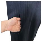 Theory  Women Navy Pinstripe Knit Sheath Dress Size 6 Sleeveless Shift Mob Career Photo 7