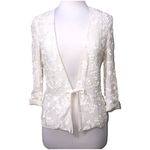 French Connection Mimosa Mist Sequined Tie Front Jacket in Daisy White 4 NWT Photo 4
