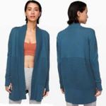 Lululemon Merino Sit In Lotus Wrap II in Petrol Blue Size 6 Est. Cozy Sweater Photo 1