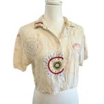 Forever 21  crop short sleeve button up astrology design womens size small Photo 0