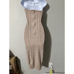 JLUXLABEL  Nude Cable Knit Strapless Bodycon Midi Dress Sweater Small S Photo 5
